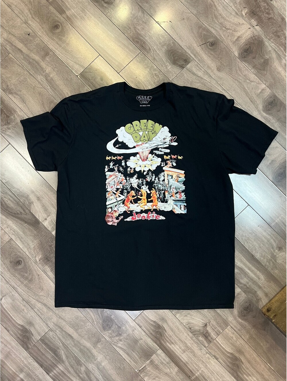Green Day "Dookie" album art t-shirt.